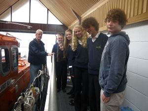 The teenagers were given a tour of the lifeboats.